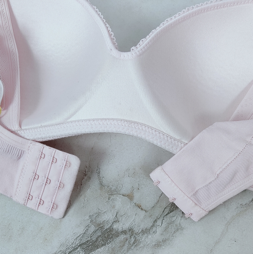 Carrie Amber Baby Pink Ribbed Wireless Nursing Bra, 38C - Picture 8 of 10